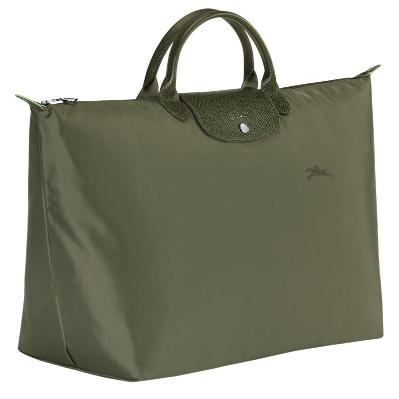 Longchamp Le Pliage Green L Men Travel Bag Dark Green | Australia-097VLWTEA