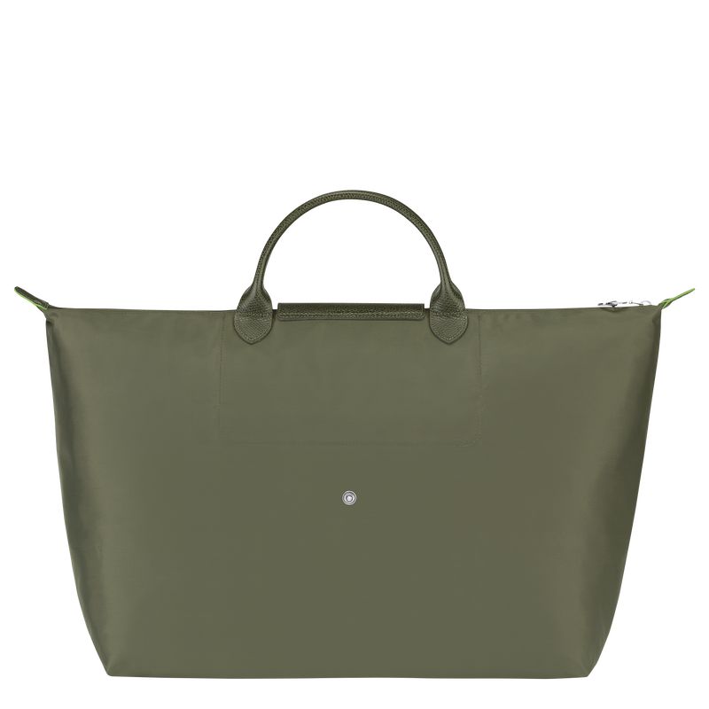 Longchamp Le Pliage Green L Men Travel Bag Dark Green | Australia-097VLWTEA