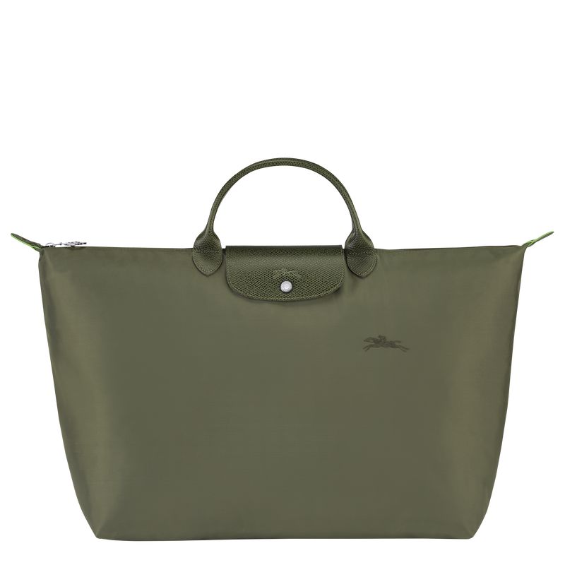 Longchamp Le Pliage Green L Men Travel Bag Dark Green | Australia-097VLWTEA