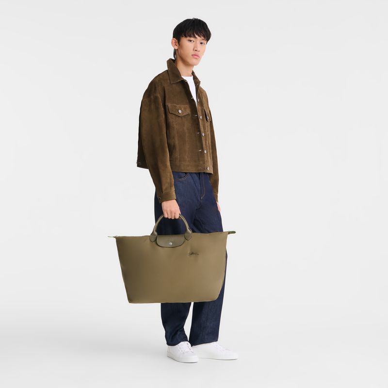 Longchamp Le Pliage Green L Men Travel Bag Olive | Australia-267RCWSQU