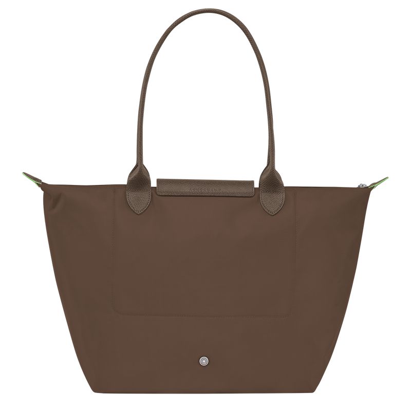 Longchamp Le Pliage Green L Women Tote Bag Dark Brown | Australia-673XAVGWC