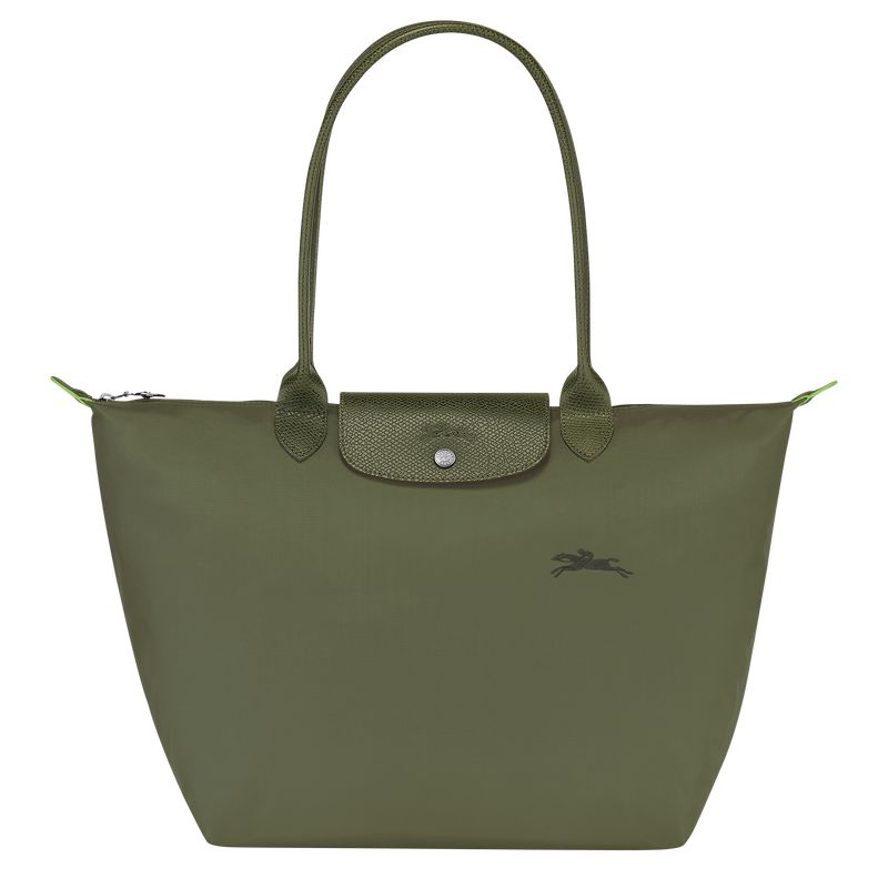 Longchamp Le Pliage Green L Women Tote Bag Dark Green | Australia-142CEASXD