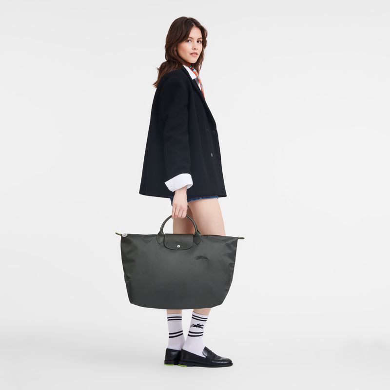Longchamp Le Pliage Green L Women Travel Bag Deep Grey | Australia-839VAQYGK