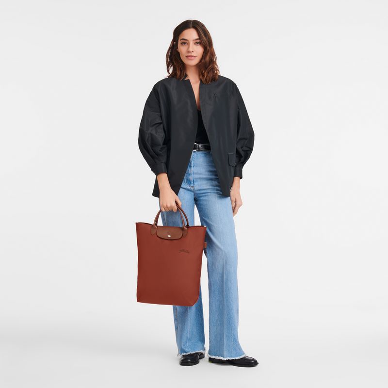 Longchamp Le Pliage Green M Men Tote Bag Brown | Australia-920QMLXNH
