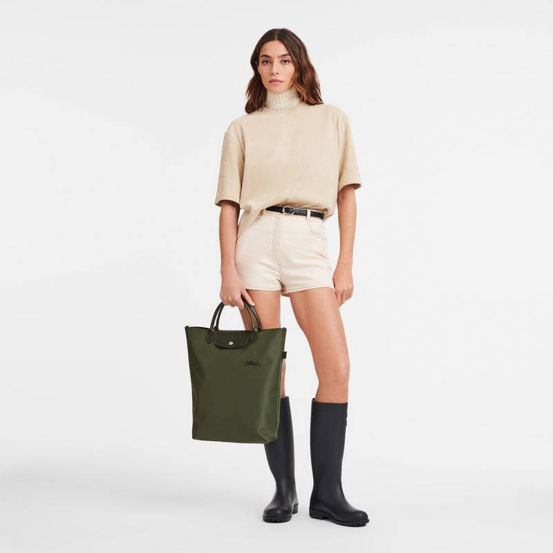 Longchamp Le Pliage Green M Men Tote Bag Dark Green | Australia-284EUJQAG
