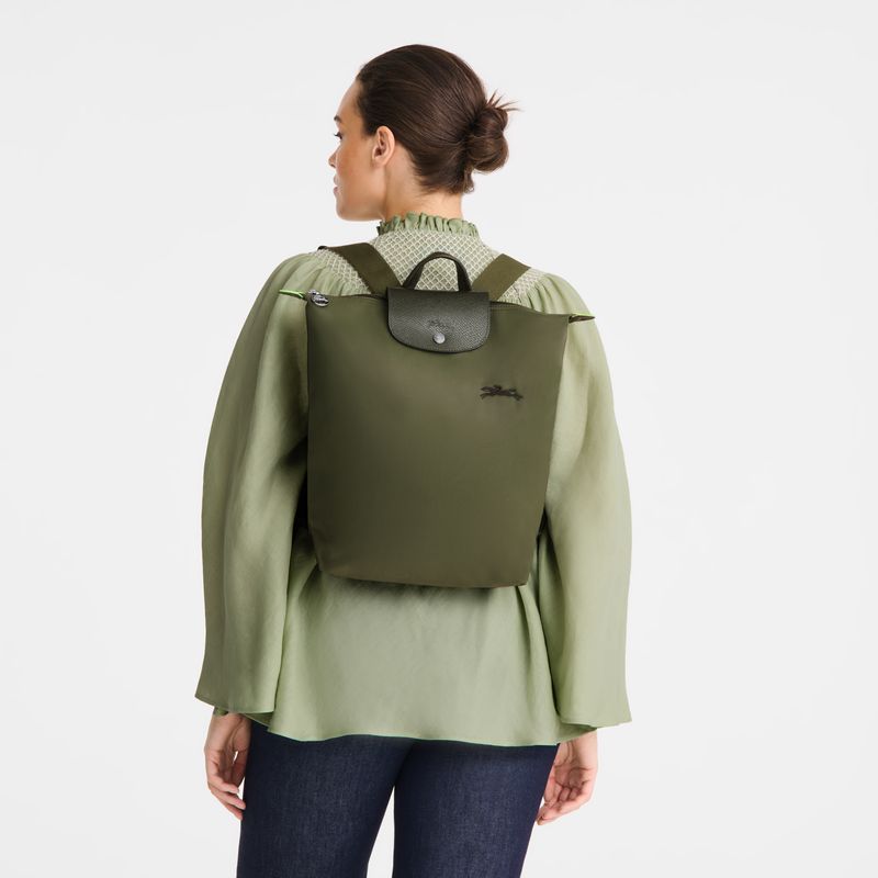 Longchamp Le Pliage Green M Women Backpack Dark Green | Australia-849DREHZS