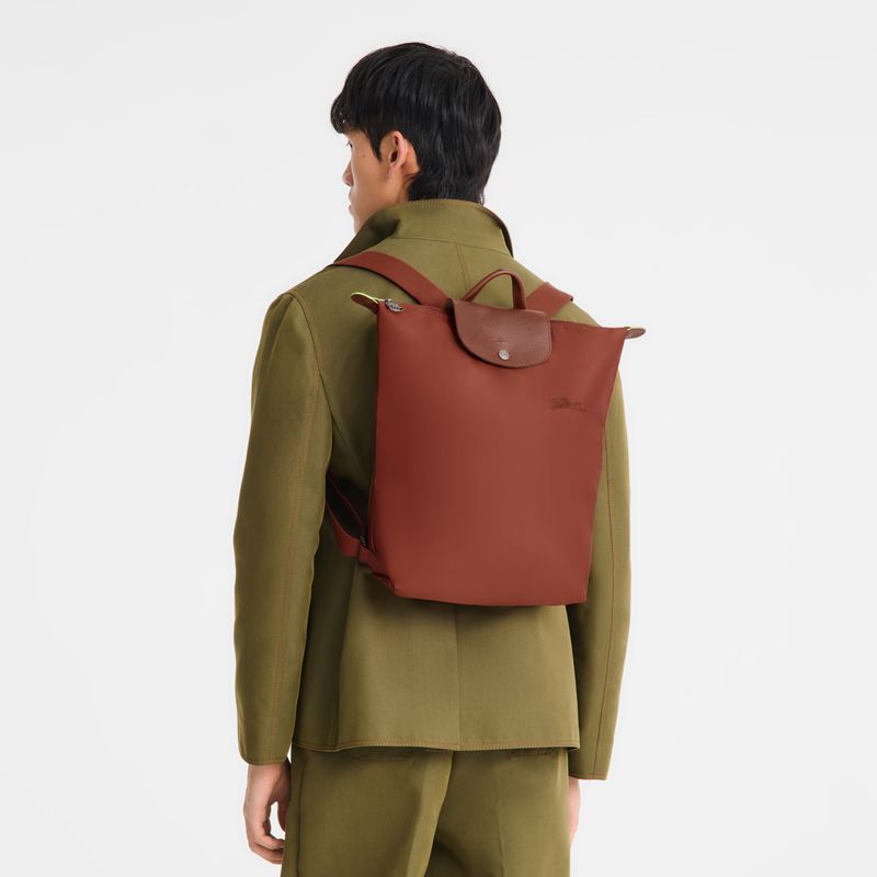 Longchamp Le Pliage Green M Women Backpack Brown | Australia-836CFOZPI