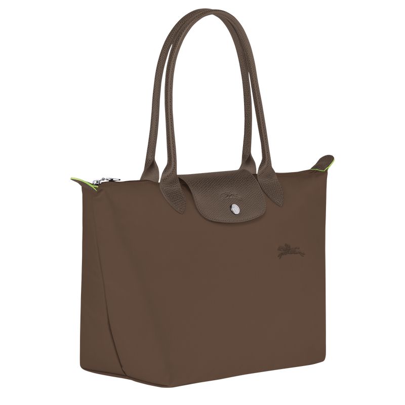 Longchamp Le Pliage Green M Women Tote Bag Dark Brown | Australia-045HLXKMF