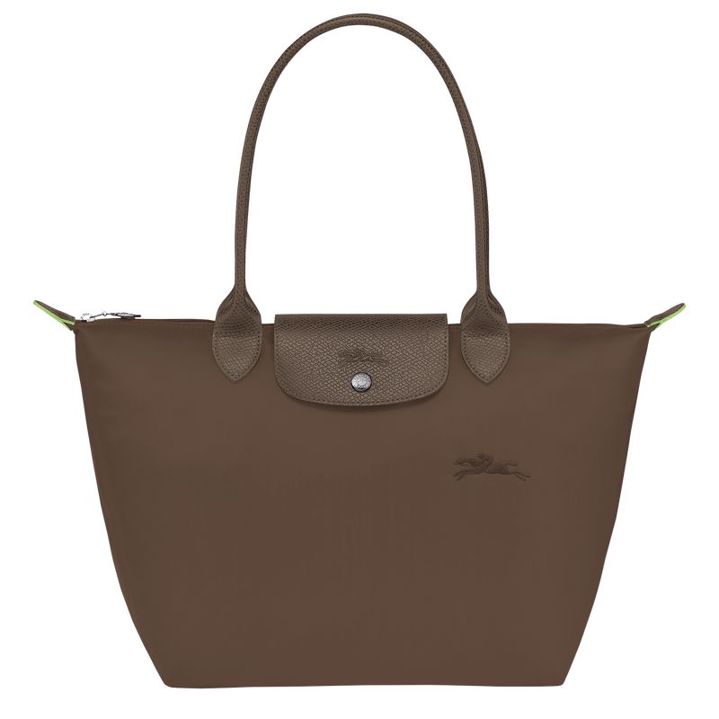 Longchamp Le Pliage Green M Women Tote Bag Dark Brown | Australia-045HLXKMF