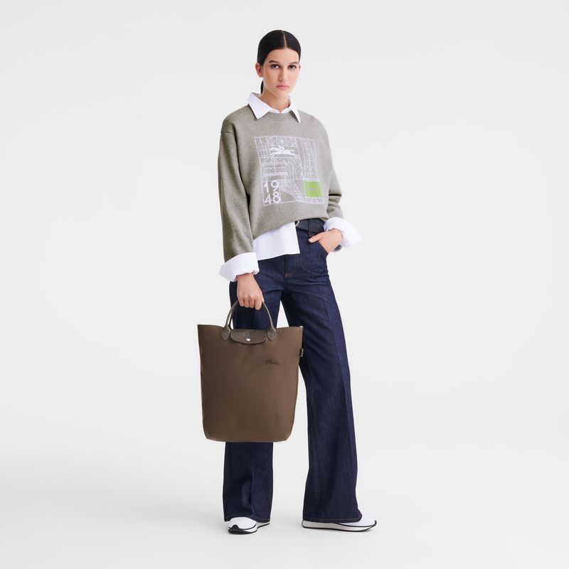Longchamp Le Pliage Green M Women Tote Bag Dark Brown | Australia-962TPVHYQ
