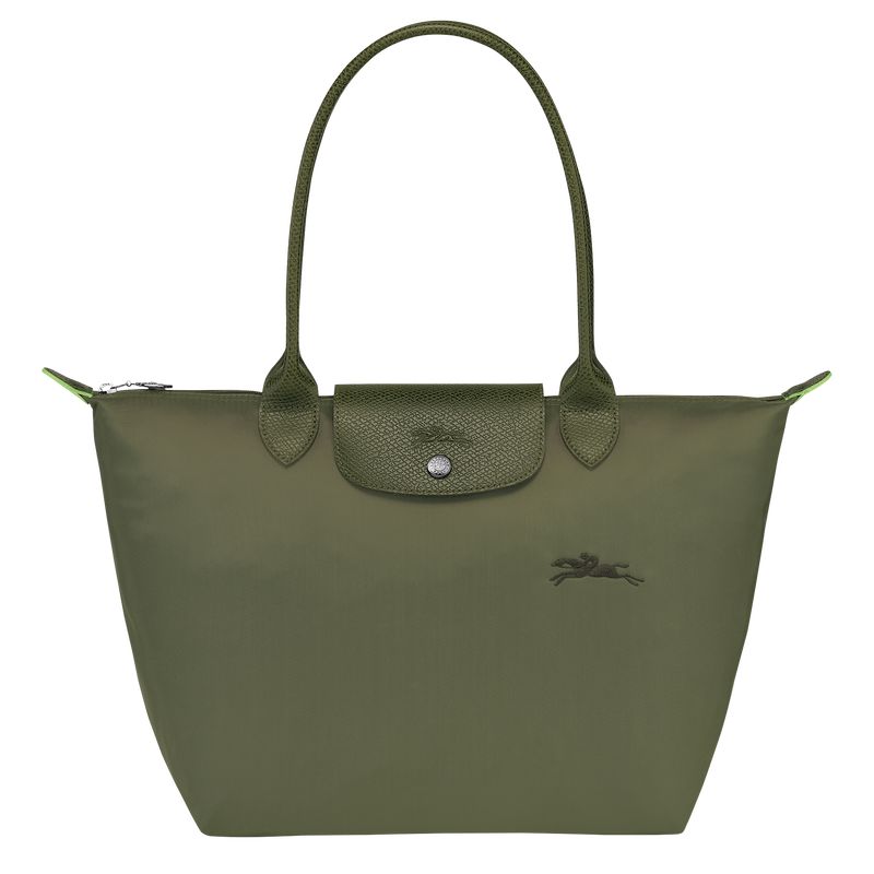 Longchamp Le Pliage Green M Women Tote Bag Dark Green | Australia-829KTOVNZ