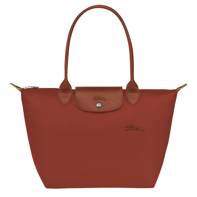 Longchamp Le Pliage Green M Women Tote Bag Brown | Australia-017DZAIGF