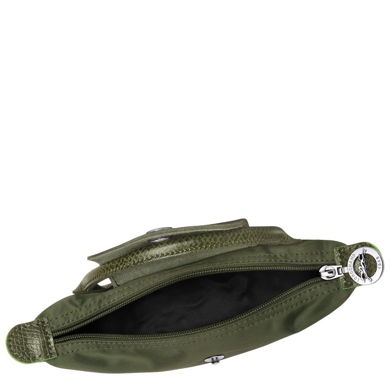 Longchamp Le Pliage Green With Handle Men Pouch Dark Green | Australia-217XMGNYU