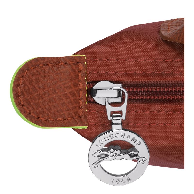 Longchamp Le Pliage Green With Handle Men Pouch Brown | Australia-583XKFEMC