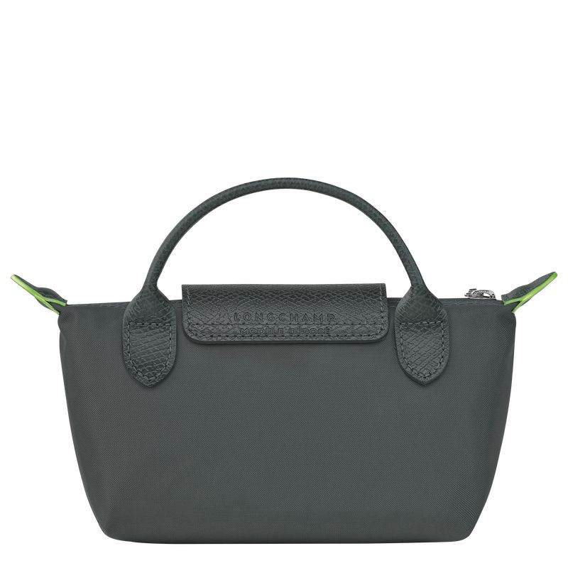 Longchamp Le Pliage Green With Handle Women Pouch Deep Grey | Australia-768HKTSJP