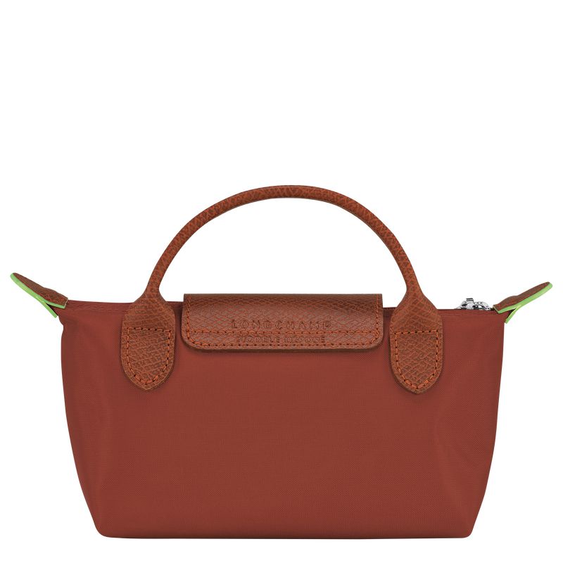 Longchamp Le Pliage Green With Handle Women Pouch Brown | Australia-921WSZLYC