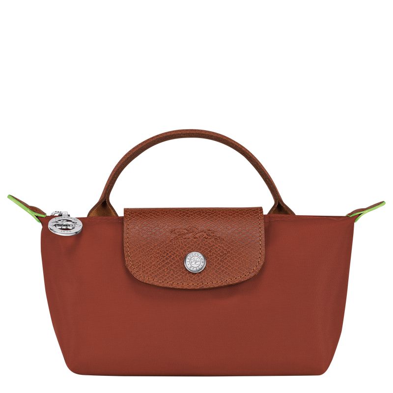 Longchamp Le Pliage Green With Handle Women Pouch Brown | Australia-921WSZLYC