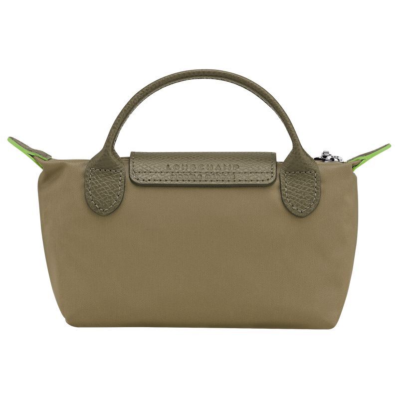 Longchamp Le Pliage Green With Handle Women Pouch Olive | Australia-745AKMQOU