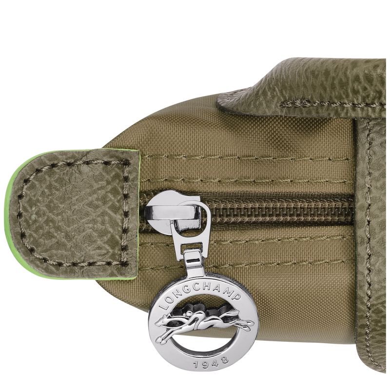 Longchamp Le Pliage Green With Handle Women Pouch Olive | Australia-745AKMQOU