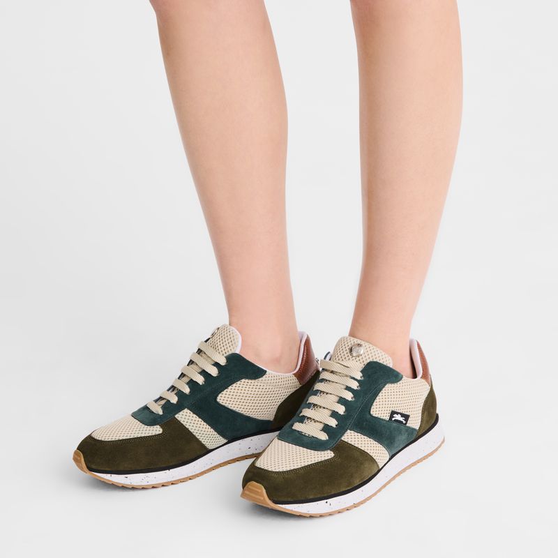 Longchamp Le Pliage Green Women Sneakers Olive / Blue | Australia-657XPJBQY