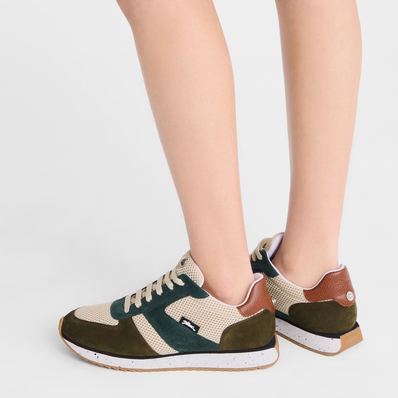 Longchamp Le Pliage Green Women Sneakers Olive / Blue | Australia-657XPJBQY