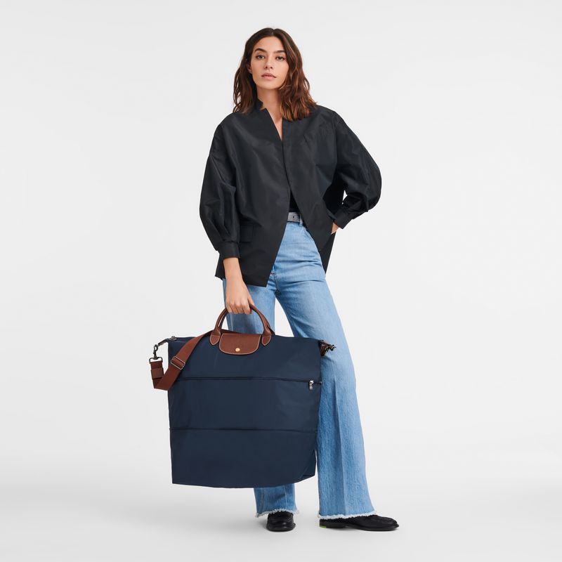 Longchamp Le Pliage Original Expandable Women Travel Bag Navy | Australia-192LOWAGD
