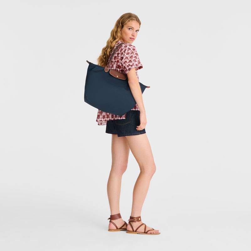 Longchamp Le Pliage Original L Women Tote Bag Navy | Australia-408SVDPQW