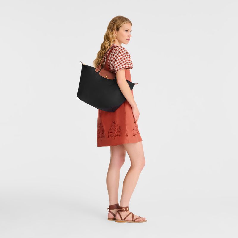 Longchamp Le Pliage Original L Women Tote Bag Black | Australia-302OVQFAN