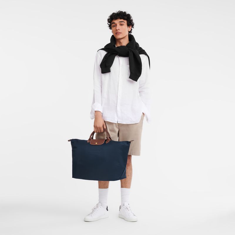 Longchamp Le Pliage Original L Women Travel Bag Navy | Australia-805KCVNLJ
