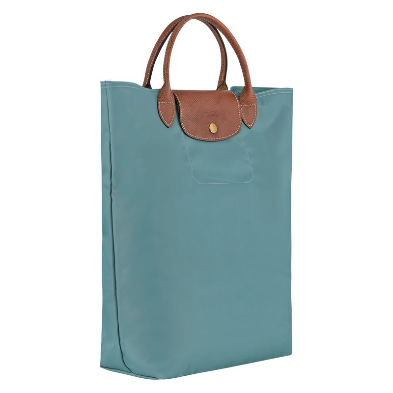 Longchamp Le Pliage Original M Men Tote Bag Blue / Brown | Australia-610PUFLTG