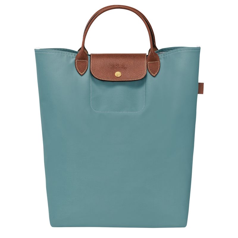 Longchamp Le Pliage Original M Men Tote Bag Blue / Brown | Australia-610PUFLTG