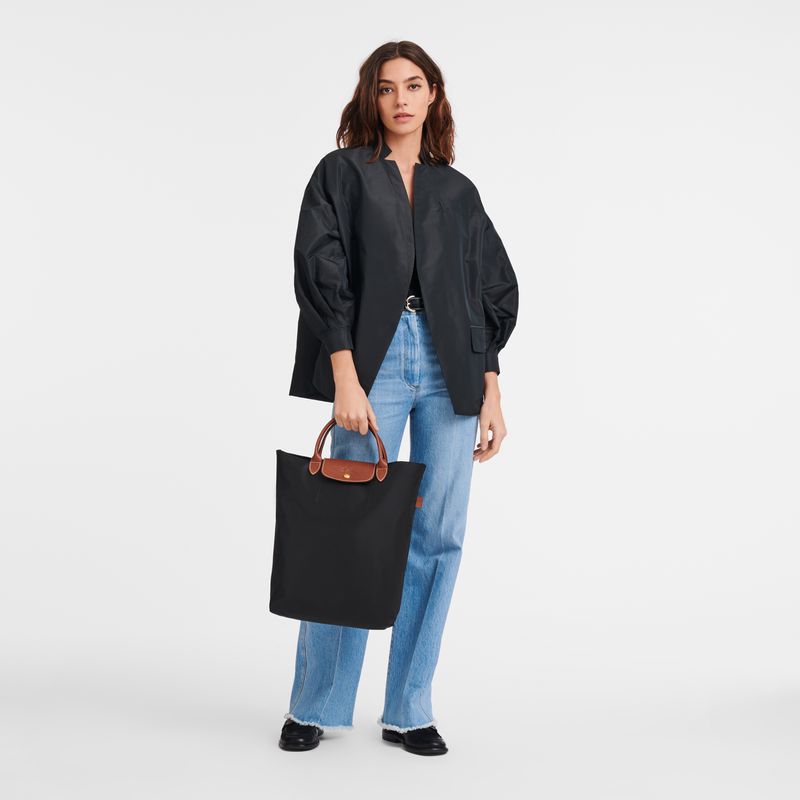 Longchamp Le Pliage Original M Men Tote Bag Black | Australia-720DQMPRV