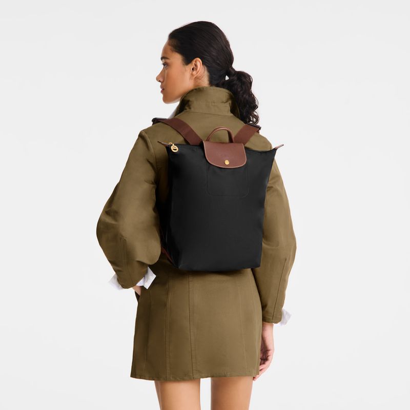 Longchamp Le Pliage Original M Women Backpack Black | Australia-103ILNBJM