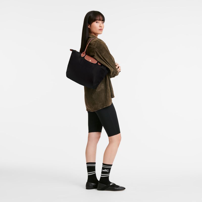 Longchamp Le Pliage Original M Women Tote Bag Black | Australia-916LXWSPM