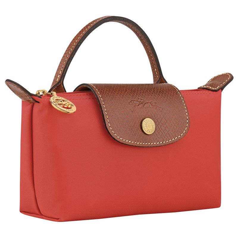 Longchamp Le Pliage Original With Handle Men Pouch Pink | Australia-736BNXKEM