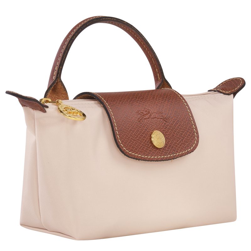 Longchamp Le Pliage Original With Handle Men Pouch Beige | Australia-901TKZSLB
