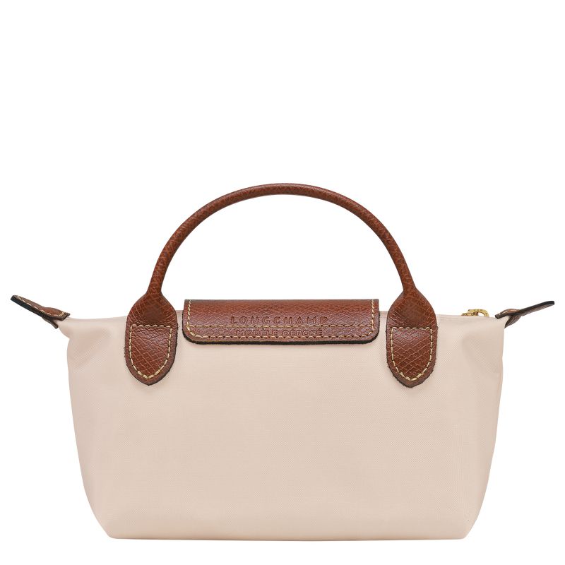 Longchamp Le Pliage Original With Handle Men Pouch Beige | Australia-901TKZSLB