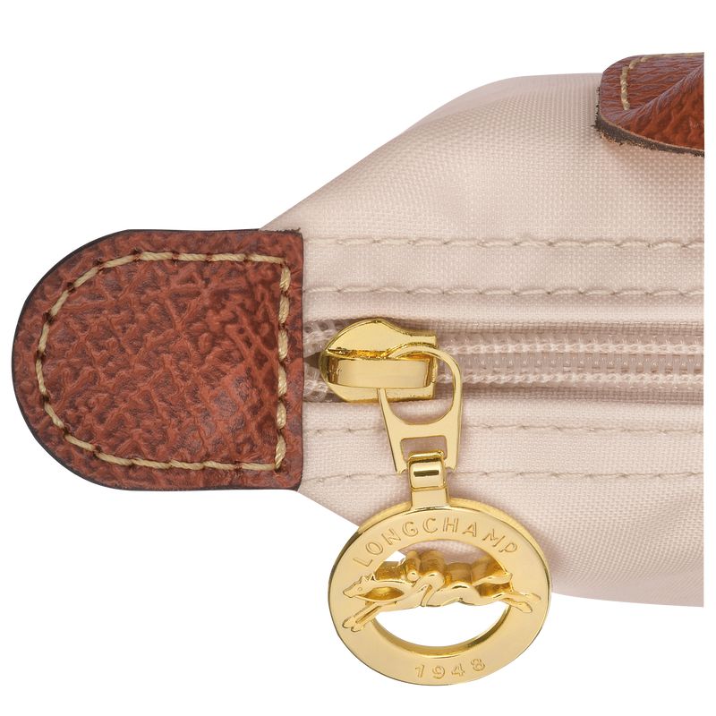 Longchamp Le Pliage Original With Handle Men Pouch Beige | Australia-901TKZSLB