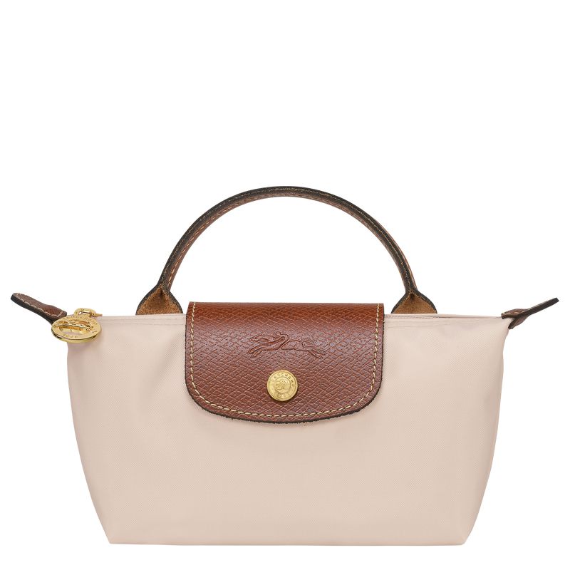 Longchamp Le Pliage Original With Handle Men Pouch Beige | Australia-901TKZSLB