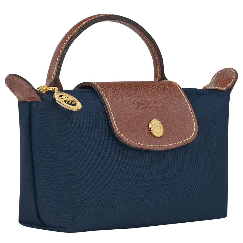 Longchamp Le Pliage Original With Handle Men Pouch Navy | Australia-305IWSTPF