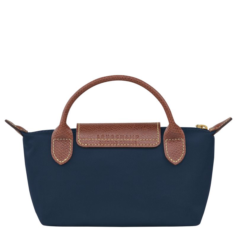 Longchamp Le Pliage Original With Handle Men Pouch Navy | Australia-305IWSTPF