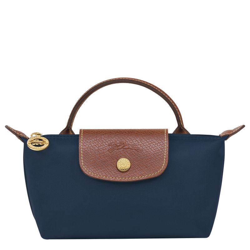 Longchamp Le Pliage Original With Handle Men Pouch Navy | Australia-305IWSTPF