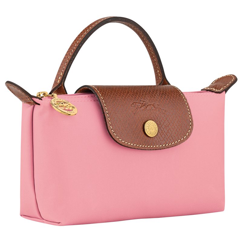 Longchamp Le Pliage Original With Handle Men Pouch Pink | Australia-185IAPQMW