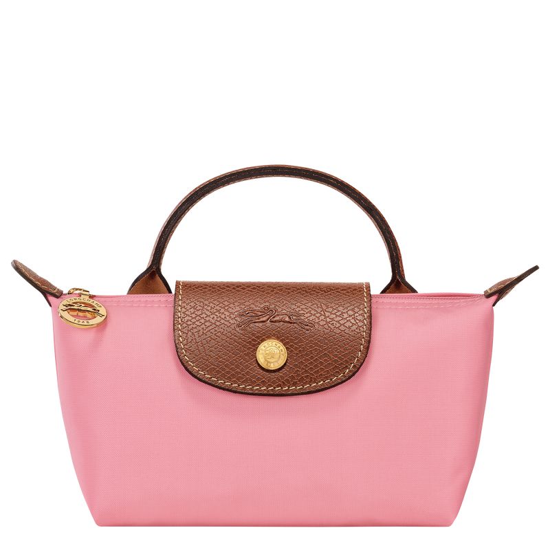 Longchamp Le Pliage Original With Handle Men Pouch Pink | Australia-185IAPQMW