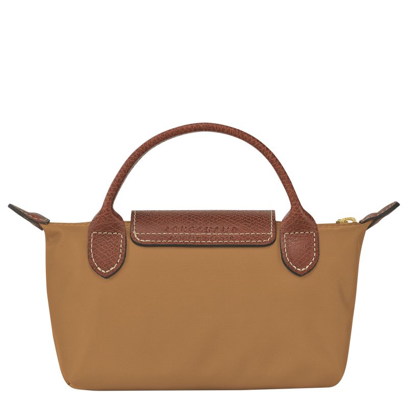 Longchamp Le Pliage Original With Handle Men Pouch Brown | Australia-609STHJRU