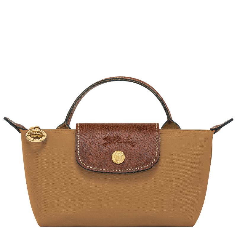 Longchamp Le Pliage Original With Handle Men Pouch Brown | Australia-609STHJRU