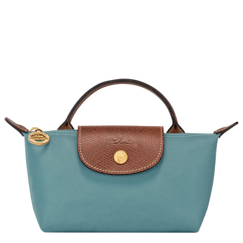Longchamp Le Pliage Original With Handle Men Pouch Blue | Australia-960QTGXZP