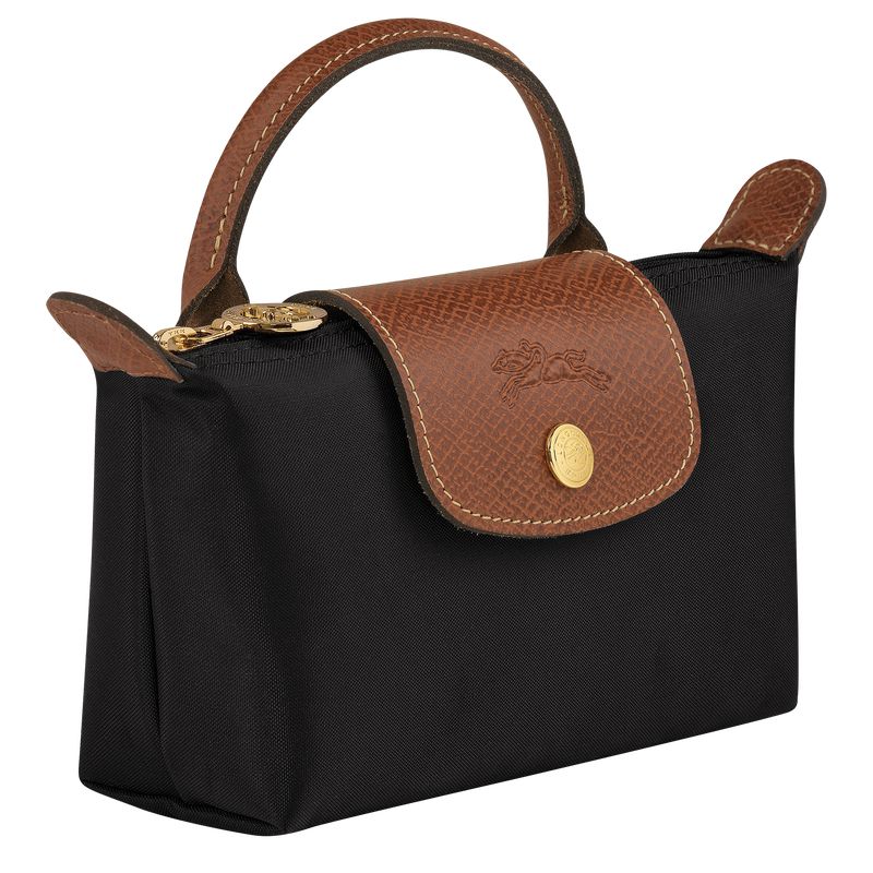 Longchamp Le Pliage Original With Handle Men Pouch Black | Australia-948ACJTOZ