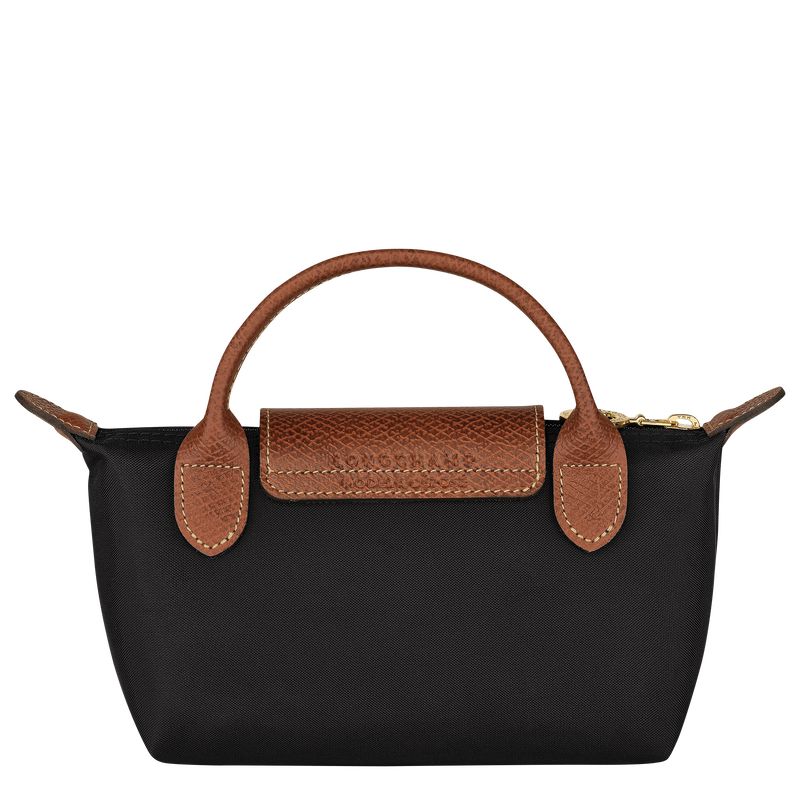Longchamp Le Pliage Original With Handle Men Pouch Black | Australia-948ACJTOZ