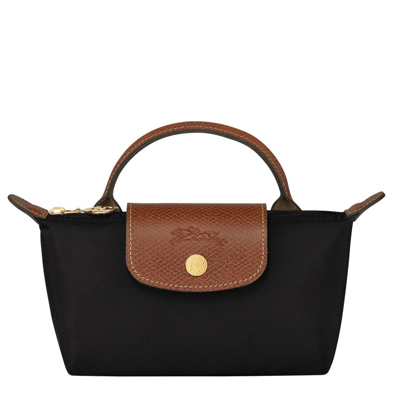 Longchamp Le Pliage Original With Handle Men Pouch Black | Australia-948ACJTOZ